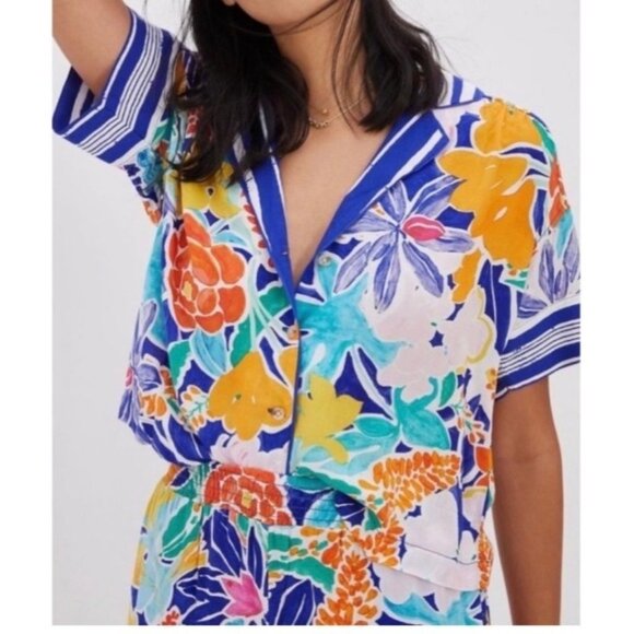 Anthropologie Women's Small Sisters Gulassa Floral Button Down Shirt - Picture 1 of 9